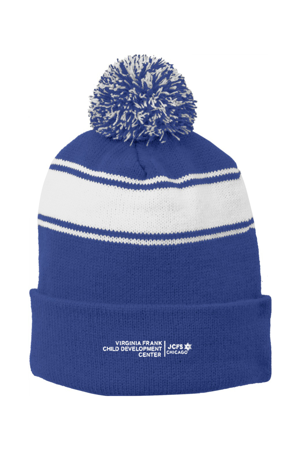 Sport Tek Stripe Pom Pom Beanie