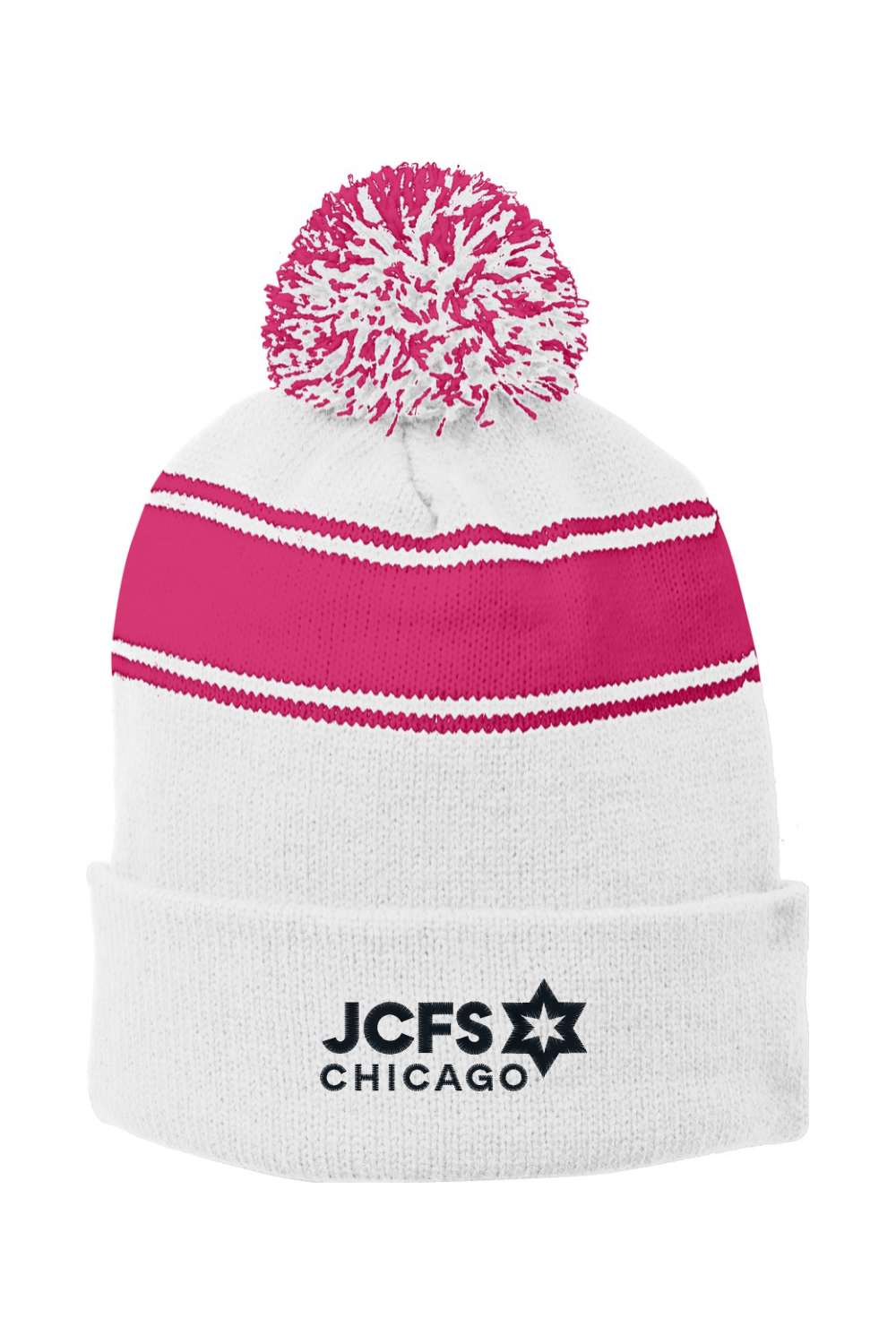 Sport-Tek Stripe Pom Pom Beanie