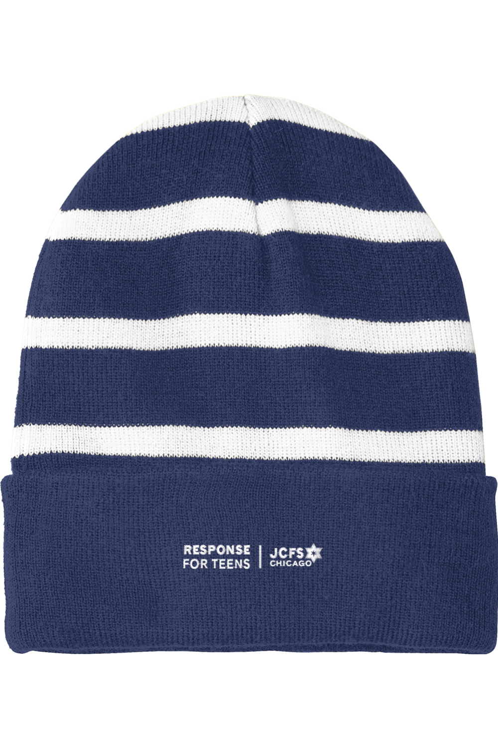 Sport-Tek Striped Beanie with Solid Band